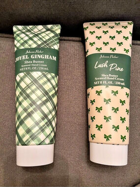Set of 2 Johnson Parker Joyel Gingham and Lush Pine Shea Butter Scented Hand Cre